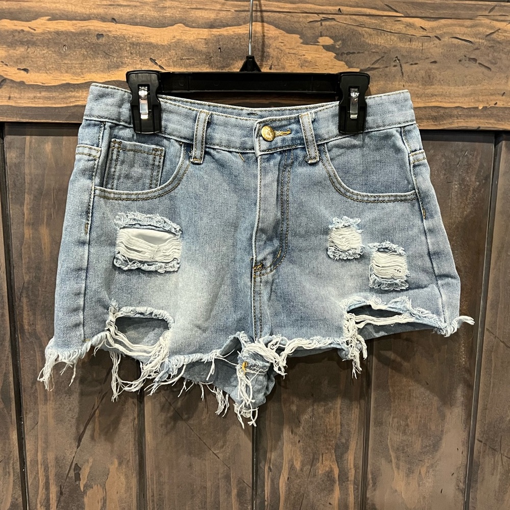 SHEIN ripped denim jean shorts